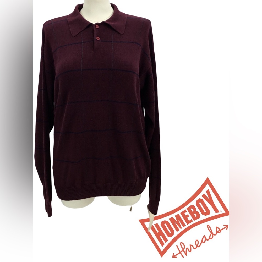 Jantzen Burgundy Polo Sweater